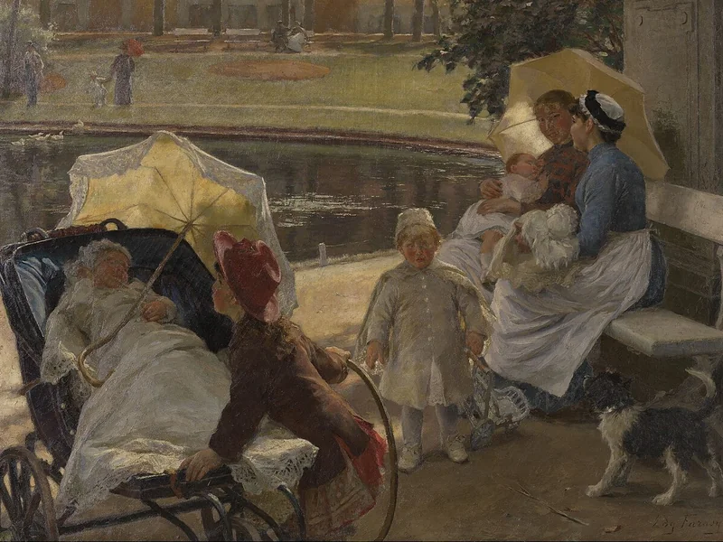1858-Edgard Pierre Jozef Farasyn - All'angolo del parco